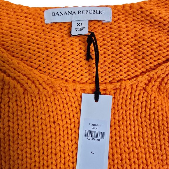 Banana Republic Women's Orange Tiger Sweater Cotton Tank Top XL NWT - Picture 3 of 5